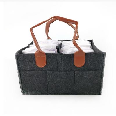 China TOTE BAG Hot sales Felt Baby Diaper Caddy Bag Mummy Storage Basket diaper organizer for baby with coloured felt for sale