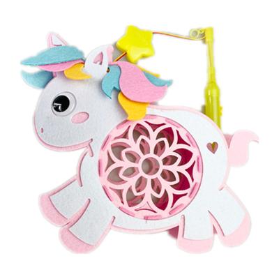 China Eco-friendly Materials 3D unicorn double side pattern lantern for kids custom christmas halloween decorations Cartoon DIY felt Art Crafts toys for sale