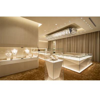 China Eco - Friendly Golden Jewelry Display Cabinet Design , High End Glass Jewelry Display Case for sale