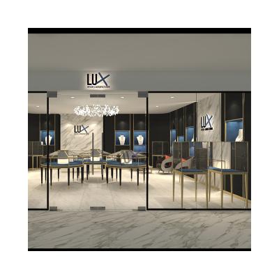 China LUX Design Latest Jewelry Stored Display With Gold Jewelry Store Display Furniture For Jewelry Store 5 Years Quality Warranty for sale