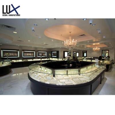 China Luxury Modern Kiosk Famous Jewelry Fixtures Mall Brand Jewelry Store Interior Design 5 Years Quality Warranty for sale