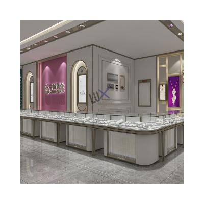 China LUX Shop Island Showcase Jewelry Kiosk with Customized Jewelry Showcase Display 5 Years Quality Warranty for sale