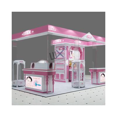 China LUX Design Custom Fashion Makeup Skin Care Shop Design Cosmetic Kiosk For Mall Selling Display Cabinet 5 Years Quality Warranty for sale