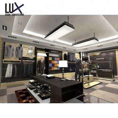 China Western Style Fashion High End Tailor Make Men's Clothing Store Interior Decoration Furniture Design Eco-friendly Ideas for sale