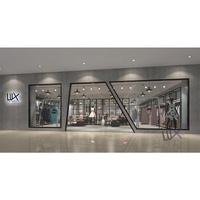 China LUX Design Fancy Retail Wall Mounted Ladies Clothes Shop Fixture With Eco-Friendly Metal Display Rack For Outlets 5 Years Quality Warranty for sale