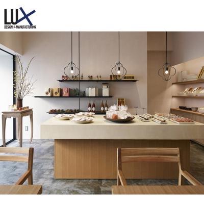 China Modern Eco - Friendly Bread Shop Counter Design , Wooden Bakery Shop Interior Design For Sale for sale