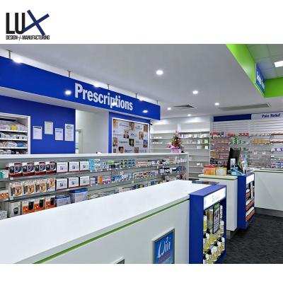 China Professional Eco - Friendly Medicine Store Shelf Design , Wholesale Pharmacy Display Fixtures for sale