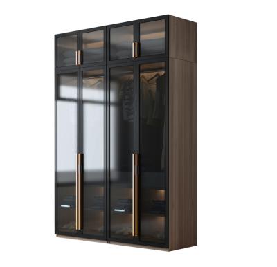 China 2021 new arrival modern design convertible glass door wardrobe for bedroom furniture for sale