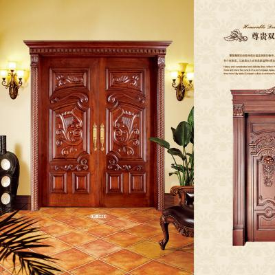 China Traditional Classic Oak Room Door Solid Wood Exterior Door for sale