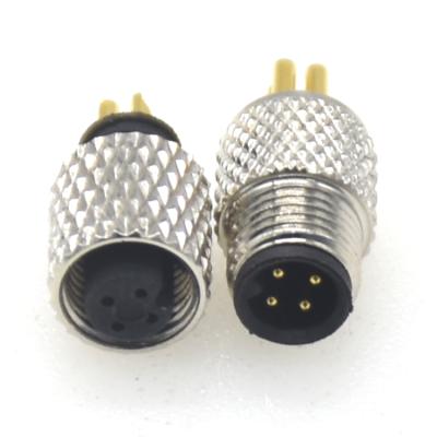 China Industrial automation cost effective male and female pin moldable waterproof ip67 m5 4 pin plug connector for sale