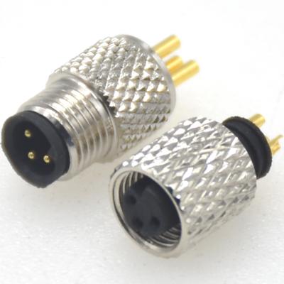 China Industrial automation cost effective male and female pin moldable waterproof ip67 m5 3 pin plug connector for sale