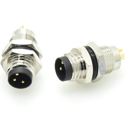 China Manufacturers 3 Pin Industrial Automation Plug M8 Male Back Tied Connector for sale