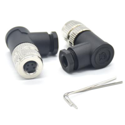 China Signal Westsam Plugs Female 4 Pin 90 Degree M8 Right Angle Waterproof Circular Connectors M8 for sale