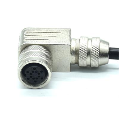 China 16 Pin Plug Female Connector Industrial High Quality Right Angle M16 Shielded Cable Connector for sale