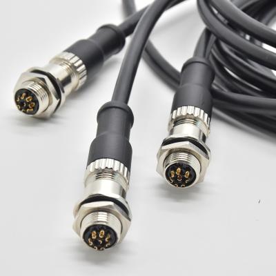 China PA66 Male Female A Coded Aviation Plug 8pin M12 Sensor Cable for sale