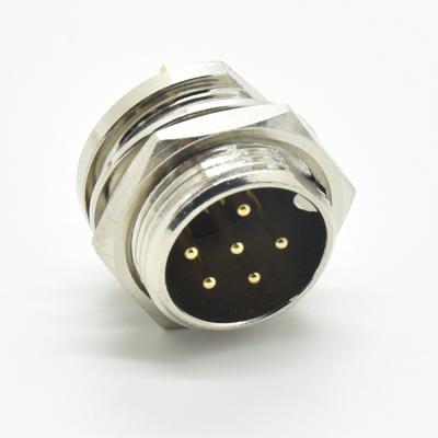 China Industrial Wholesale High Cost Performance Contact Gold Plated Front Corded GX Plug 6 Male Pin Circular Connector for sale