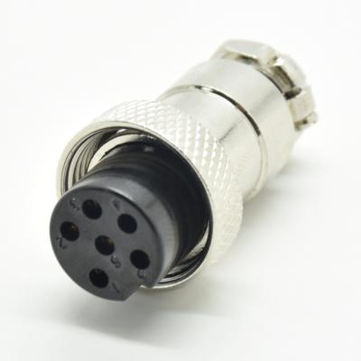 China Industrial Wholesale High Cost Performance Silver Contact GX Female Socket 6 Pin Circular Connector for sale