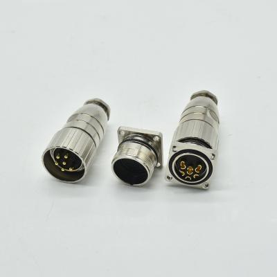 China signal & Waterproof metal IP67 power 6pin intercontec M23 threaded singal connector for sale