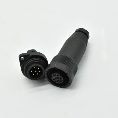 China Automotive Waterproof 6+PE Round Screw Plug Electrical Socket RD24 Connector for sale