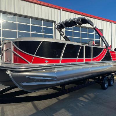 China Aft L entertainment settee 24 feet for 15 passenger Tritoon pontoon boat with possibility to customize all American style for sale