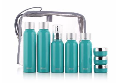 China 8pcs PET Plastic Travel Bottle Kit , Pump Sprayer 80ml Cosmetic Travel Kit for sale