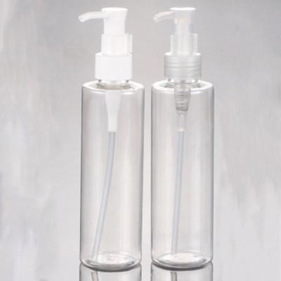 China Customized Square 300ml white amber plastic PET lotion bottle with lotion pump for sale