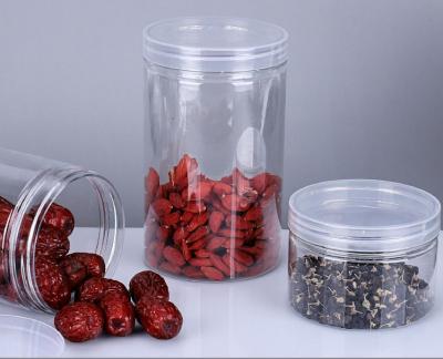 China 100ml 300ml 500ml Empty Clear PET Jar With Aluminum Plastic Screw Lid for sale