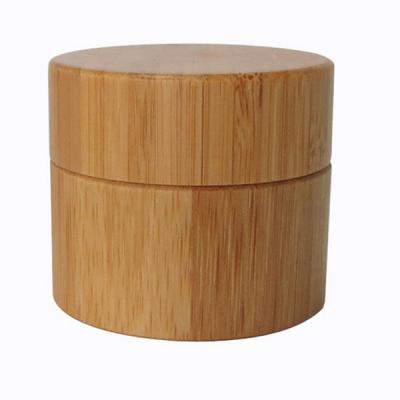 China 100g Leakproof PP Cosmetic Jar Containers With Bamboo Cover for sale