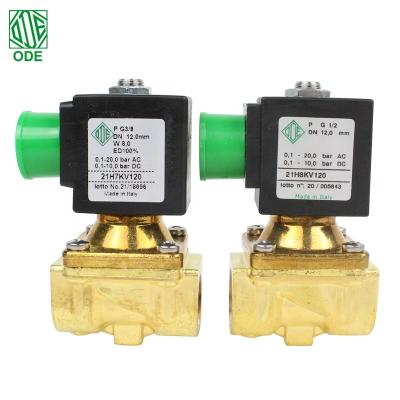 China General Wholesale Italy 2/2 ODE 21H7KV120 21H8KV120 21H9KV180 3/8inch Solenoid Valve N.C. With pilot control for water for sale