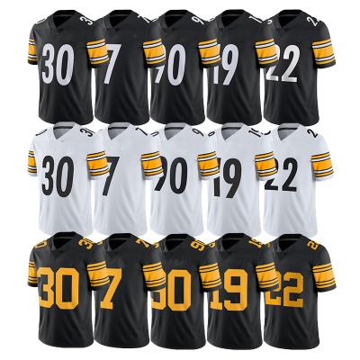 China Breathable Design New Factory Steelers Quilted Pittsburgh Team Uniform #90 WATT #22 HARRIS #55 American Football Jersey Mens Shirts for sale