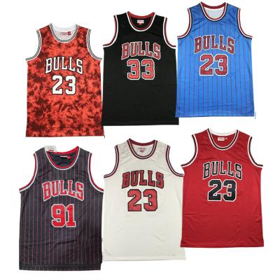 China Wholesale Antibacterial Mens Kids Basketball Tank Tops BULLS Stitched Embroidery Wear Retro Retro Customize Uniform 2021 New Season for sale