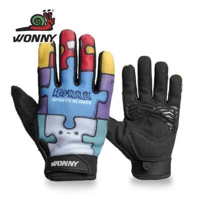 China WONNY Breathable Microfiber SBR Scooter Gloves Balance Bike Gloves Full Finger For Kids for sale