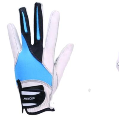 China Custom Hands Logo PU Leather Or Cabretta Mesh Golf Gloves Premium Golf Glove for sale