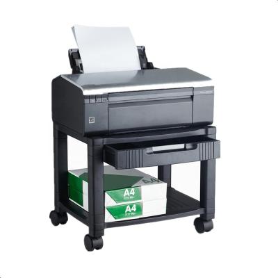 China Other 2 Shelf Adjustable Plastic Black Printer Cart for sale