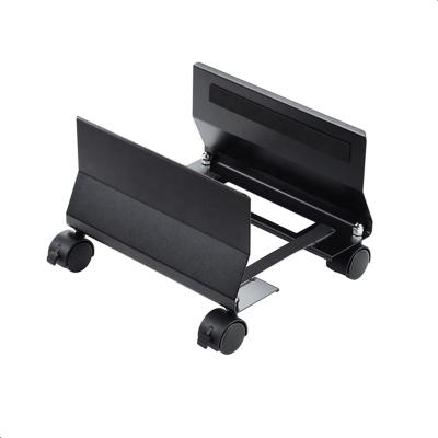 China Matel Steel Black CPU Stand With Wheels for sale