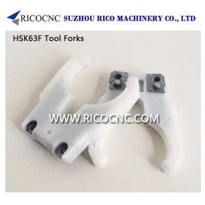 China White HSK63F Toolholder Forks Plastic ATC Tool Changer Grippers for CNC Router Machine for sale