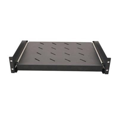 China SPCC Metal Sliding Keyboard Tray Usage For 19 Inch Network Cabinet 1U Keyboard Shelf for sale