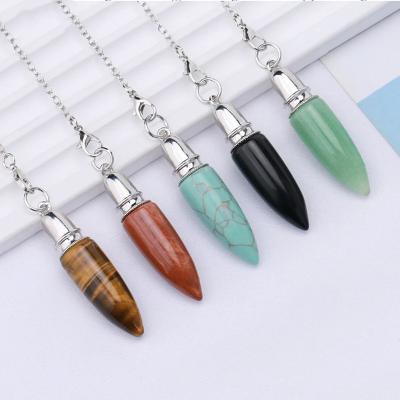 China Europe Top Quality Amethyst Pendulos Radiestesia Natural Stone Point Crystal Spirituel Pendulums for Physic Spiritual Reading A041 for sale