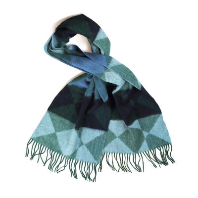 China 2022 new blue cashmere weave jacquard/wool cashmere colorful fashion cashmere scarf shawl for sale