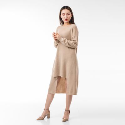 China 2021 Winter Anti-Static Girls Knit Plus Size Ladies 100%Cashmere Pure Cashmere Sweater Luxury Women's Dress for sale