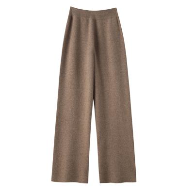 China Anti-wrinkle OEM high quantity new design cashmere plain knitted wool cashmere Autumn Pant female cashmere women sweaters and pants for sale