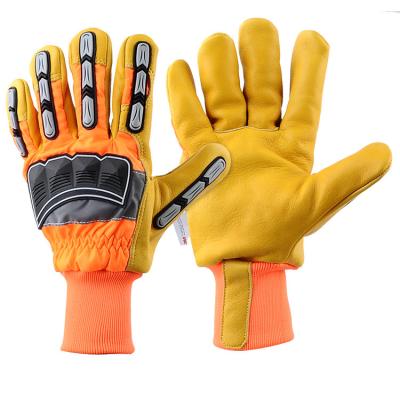 China Wholesale OEM Eco-friendly Logo Cowhide Small Leather Keep Warm Motorcycle Mechanical Ski Gloves Work Safety Gloves for sale