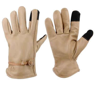 China Wholesale OEM Eco-friendly Logo Cowhide Leather Small Gardening Mechanical Gloves Work Safety Gloves for sale