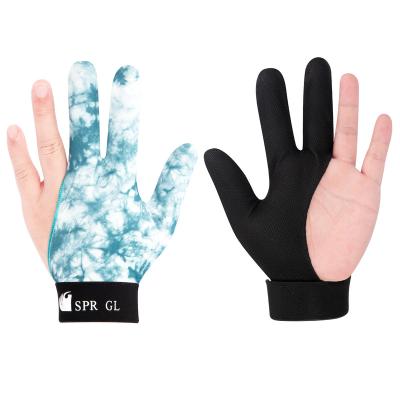 China Durable SPR GL 10% Off 3 Finger Snooker Pool Gloves Wholesale Good Quality Colorful Open Finger Snooker Gloves for sale