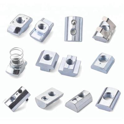 China Heavy Industry 2020 3030 4040 4545 T Series Nuts M4 M5 M6 M8 T Slot Nut Hammer Head Fastener Nut For Aluminum Profile for sale