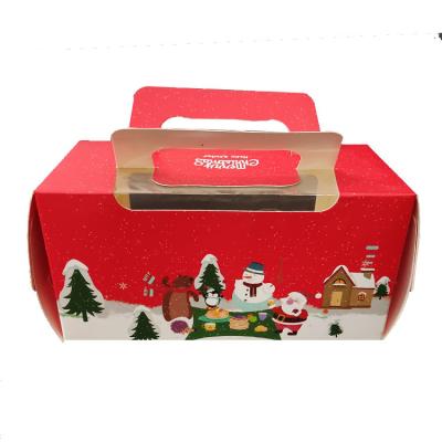 China Wholesale Custom Disposable Christmas Gift Food Grade Paper Cake Boxes Window Wedding Party Birthday Cake Box Clear Package for sale