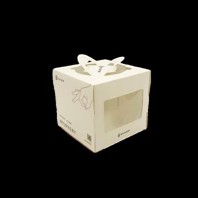 China Safety Food Box Packaging Cheap Luxury Custom Design Box Cake Store Portable Baking Cake Box Packaging With Window Paper Wholesale for sale