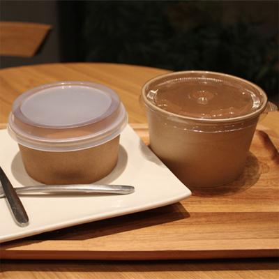 China Recyclable Disposable Take Out Soup Cup Fast Food Packaging Containers Wrapping Paper Salad Bowl With Lid for sale