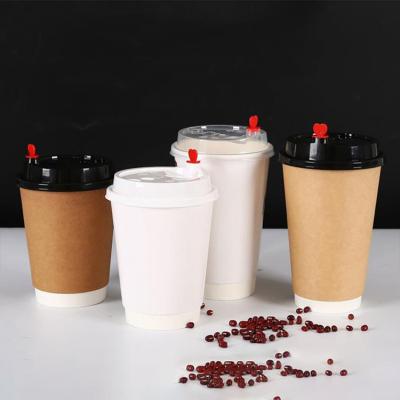 China OEM Logo High Quality Biodegradable Double Wall Paper Recyclable Custom Coffee Mugs 8oz 10oz 12oz 16oz for sale