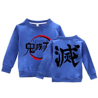 China Anti-Shrink Made in China Blue Children's Clothing Demon Slayer Pattern Custom Children's Clothing for sale